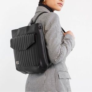 Beis Black Messenger Backpack